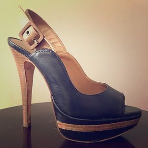 ALDO 7.5 peep-toe pump sling-back heels